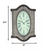 20" Oval Antiqued Bronze Wood and Glass Analog Wall Clock