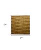 1 x 24 x 24 Gold Metallic Ridge - Wall Art Wood Wall Art