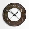 57" Round Industrial Brown Wall Clock