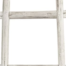 72" White Rustic Six Step Wood Ladder Shelf