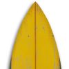 76" X 18" X 1" Distressed And Rustic Yellow Surfboard Wood Panel Wall Art