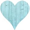 18" Turquoise Reclaimed Wood Heart Wall Decor