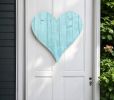 18" Turquoise Reclaimed Wood Heart Wall Decor