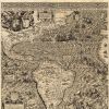 Vintage 1598 Map Of The Americas Unframed Print Wall Art