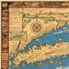 16" x 24" Vintage 1933 Map of Long Island Wall Art