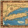 16" x 24" Vintage 1933 Map of Long Island Wall Art