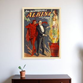 24" X 32" The Incomparable Albini Vintage Magic Poster Wall Art