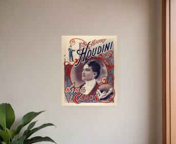 11" X 14" Houdini King Of Cards Vintage Magic Poster Wall Art