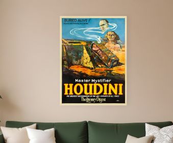 Master Mystifier Houdini Vintage Magic Unframed Print Wall Art