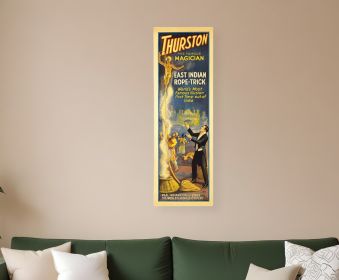 18" X 54" Thurston Rope Trick Vintage Magic Poster Wall Art