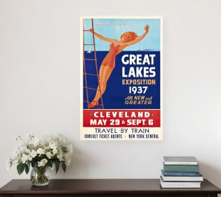 20" X 30" Great Lakes 1937 Vintage Travel Poster Wall Art