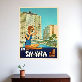 24" X 30" Hotel Sahara C1960S Las Vegas Vintage Travel Poster Wall Art