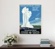 20" x 28" Yellowstone National Park c1938 Vintage Travel Poster Wall Art