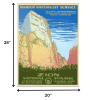 20" x 28" Zion National Park c1938 Vintage Travel Poster Wall Art