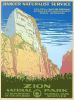 20" x 28" Zion National Park c1938 Vintage Travel Poster Wall Art