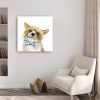 40" x 40" Watercolor Cutie Bow Tie Fox Canvas Wall Art