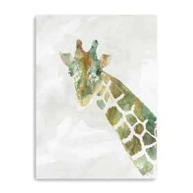 40" x 30" Abstract Marble Watercolor Giraffe Canvas Wall Art