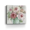 40" x 40" Watercolor Soft Pastel Peonies Bouquet Canvas Wall Art