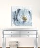 30" x 30" Watercolor Abstract Gray Blue Flower Canvas Wall Art