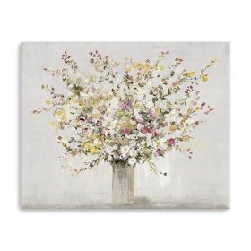 Large Colorful Wildflowers in a Vase Canvas Wall Art