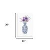 36" x 24" Blue and White Life Floral Vase Canvas Wall Art