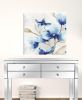 30" x 30" Watercolor Shades of Blue Floral Canvas Wall Art