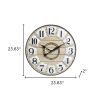 24" Circle Black and White Wood Analog Wall Clock