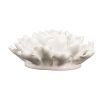 6" Off White Sculptural Flower Ceramic Wall Decor