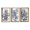 Set Of Three Blue Branches Framed Canvas Wall Art Picture Frame Graphic Art Wall Art