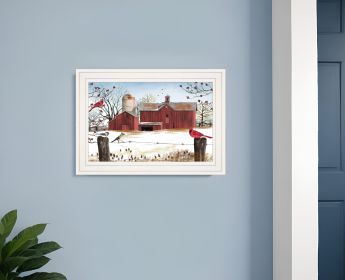 Winter Friends 1 White Framed Print Wall Art