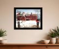 Winter Friends 8 Black Framed Print Wall Art