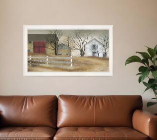 The Old Stone Barn 3 White Framed Print Wall Art