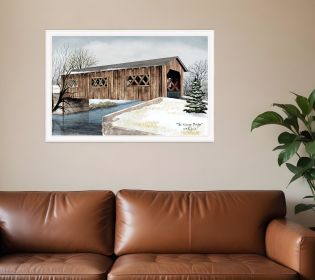 The Kissing Bridge 5 White Framed Print Wall Art