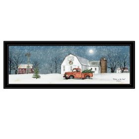 Winter on The Farm 4 Black Framed Print Wall Art