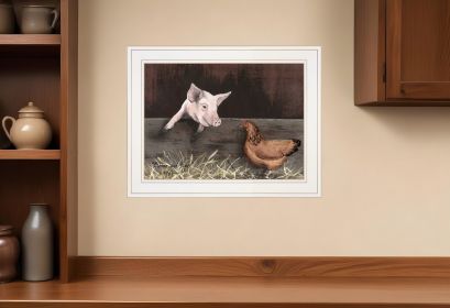 Bacon and Eggs 1 White Framed Print Wall Art