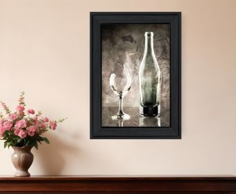 Moody Gray Wine Glass Still Life 2 Black Framed Print Wall Art