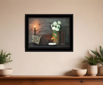 White Flowers 2 Black Framed Print Wall Art