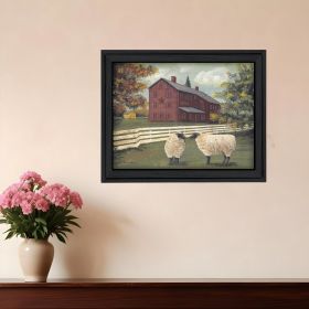 Hancock Sheep 1 Black Framed Print Wall Art