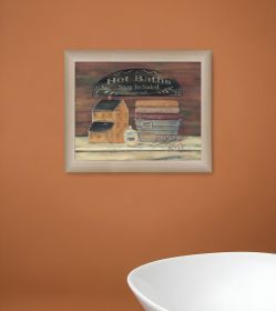 HOT BATH 5 Brown Framed Print Bathroom Wall Art