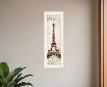 Paris Panel 1 White Framed Print Wall Art