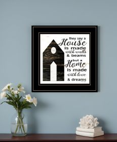 A House Black Framed Print Wall Art