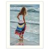 The Striped Skirt White Framed Print Wall Art