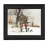 The Joy of Snow 1 Black Framed Print Wall Art