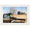 Vintage Farm Trucks 1 White Framed Print Wall Art