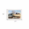 Vintage Farm Trucks 1 White Framed Print Wall Art