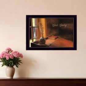 Dear Diary Black Framed Print Wall Art