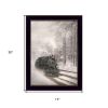 Snowy Locomotive 1 Black Framed Print Wall Art