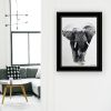 Elephant Walk 2 Black Framed Print Wall Art