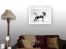 Running White Stallion 1 White Framed Print Wall Art