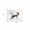 Running White Stallion 1 White Framed Print Wall Art